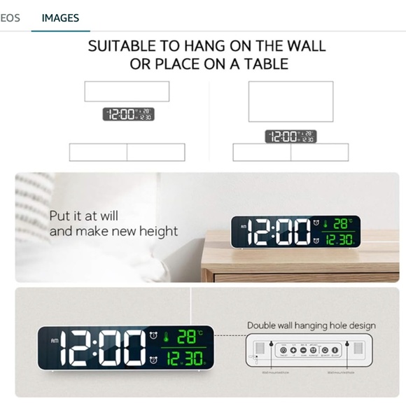 Digital Clock Large Display, Alarm Clock for Living Room Office Bedroom Decor - Picture 3 of 6